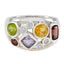 Multi Stone quarter Moroccan Sterling Silver multicolor Gems Eye catching Trendy Ring Jewellery
