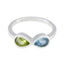 Multi Stone Toi et Moi Turkish Sterling Silver multicolor Gems Dainty Modern Ring Jewellery
