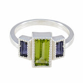Multi Stone Trilogy African 92.5 Silver multicolor Gems Featherlight Modern Ring Jewellery