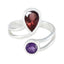 Multi Stone Toi et Moi Egyptian 925 Silver multicolor Gemstone Tiny Contemporary Ring Jewelry
