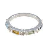 Multi Stone quarter Turkish Silver multicolor Gemstones Dainty Trendy Band Jewellery