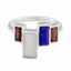 Multi Stone quarter Russian 92.5 Silver multicolor Gemstone Featherlight Cocktail Ring Jewellery