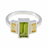 Multi Stone Trilogy Russian 925 Sterling Silver multicolor Gemstone Featherlight Contemporary Ring Jewelry