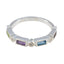 Multi Stone quarter American Sterling Silver multicolor Gems Dainty Trendy Band Jewelry