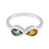 Multi Stone Toi et Moi Turkish Silver multicolor Gemstone Dainty Artisan Ring Jewellery