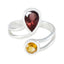 Multi Stone Toi et Moi Indian Silver multicolor Gemstone Tiny Cultural Ring Jewellery