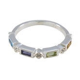 Multi Stone quarter Korean 925 Silver multicolor Gemstone Dainty Trendy Band Jewellery