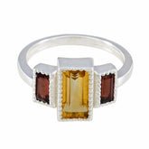Multi Stone Trilogy French 925 Silver multicolor Gemstone Featherlight Cultural Ring Jewellery
