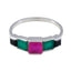 Multi Stone Penta Japanese 925 Silver multicolor Gemstone Delicate Luxurious Ring Jewelry