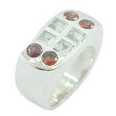 Multi Stone octa Spanish 925 Sterling Silver multicolor Gemstones Chunky Cocktail Ring Jewelry