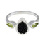 Multi Stone Trilogy Korean 925 Silver multicolor Gems Dainty Luxurious Ring Jewelry