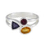 Multi Stone Trilogy Egyptian 92.5 Silver multicolor Gemstones Minimal Luxurious Ring Jewellery