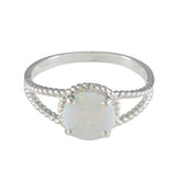 Created Opal Solitaire African 92.5 Silver White Gemstone Featherlight Modern Ring Jewelry