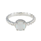 Created Opal Solitaire American 925 Silver White Gems Dainty Sophisticated Ring Jewellery
