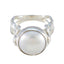 Pearl Solitaire Egyptian Sterling Silver White Gems Versatile Contemporary Ring Jewellery