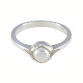 Pearl Solitaire Moroccan Sterling Silver White Gemstones Featherlight Abstract Ring Jewelry