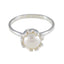 Pearl Solitaire American Sterling Silver White Gemstones Whisper thin Romantic Ring Jewellery