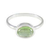 Peridot Solitaire Japanese Sterling Silver Green Gemstone Dainty Contemporary Ring Jewelry