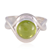 Peridot Solitaire Egyptian Silver Green Gemstone Mid weight Luxurious Ring Jewelry