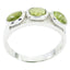 Peridot Trilogy Japanese Silver Green Gemstones Delicate Contemporary Ring Jewellery