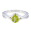 Peridot Solitaire Japanese 925 Sterling Silver Green Gemstone Whisper thin Feminine Ring Jewelry