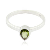 Peridot Solitaire American 925 Sterling Silver Green Gems Delicate Sophisticated Ring Jewellery