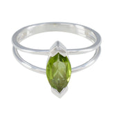 Peridot Solitaire American 92.5 Silver Green Gemstones Whisper thin Trendy Ring Jewelry