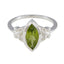 Peridot Solitaire American 92.5 Silver Green Gemstone Whisper thin Trendy Ring Jewellery