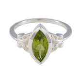 Peridot Solitaire American 92.5 Silver Green Gemstone Whisper thin Trendy Ring Jewellery