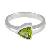 Peridot Solitaire Egyptian 925 Sterling Silver Green Gemstone Tiny Geometric Ring Jewelry