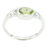 Peridot Solitaire American 925 Sterling Silver Green Gemstones Delicate Sophisticated Ring Jewellery