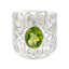 Peridot Solitaire Italian Silver Green Gemstone Versatile Filigree Ring Jewellery