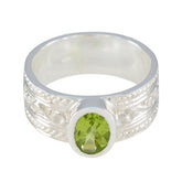 Peridot Solitär Afrikanischer 925 Sterling Silber Grüner Edelstein Mittelschwerer Art Deco Ring Schmuck