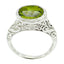 Peridot Solitaire German 925 Sterling Silver Green Gems Minimal Art Deco Ring Jewellery