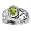 Peridot Solitaire Mexican 92.5 Silver Green Gemstone Minimal Filigree Ring Jewelry