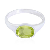Peridot Solitaire Japanese Silver Green Gemstone Dainty Contemporary Ring Jewellery