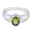 Peridot Solitaire Latin American Silver Green Gemstones Whisper thin Rope Wire Ring Jewellery