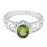 Peridot Solitaire Latin American Silver Green Gemstones Whisper thin Rope Wire Ring Jewellery