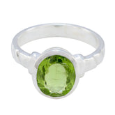 Peridot Solitaire Russian 92.5 Silver Green Gemstone Classic Fairytale Ring Jewelry