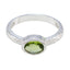 Peridot Solitaire Indian 92.5 Silver Green Gems Featherlight Twist Ring Jewellery
