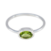 Peridot Solitaire Korean 925 Silver Green Gems Elegant Romantic Ring Jewellery