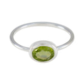 Peridot Solitaire Turkish Sterling Silver Green Gemstones Elegant Romantic Ring Jewelry
