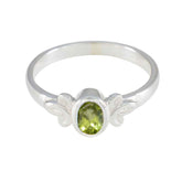 Peridot Solitaire Japanese 925 Sterling Silver Green Gemstones Dainty Contemporary Ring Jewellery