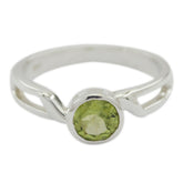 Peridot Solitär Türkisch 925 Silber Grüner Edelstein Flüsterdünner anmutiger Ring Schmuck