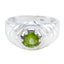 Peridot Solitaire Indian Sterling Silver Green Gemstones Minimal Trendy Ring Jewellery