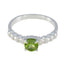 Peridot Solitaire Turkish 92.5 Silver Green Gemstone Whisper thin Glamorous Ring Jewellery