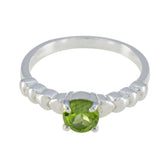 Peridot Solitaire Turkish 92.5 Silver Green Gemstone Whisper thin Glamorous Ring Jewellery