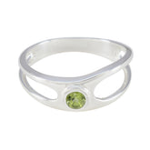 Peridot Solitaire American 925 Silver Green Gemstone Whisper thin Graceful Ring Jewelry