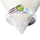 Peridot Solitaire Japanese 92.5 Silver Green Gemstone Dainty Romantic Ring Jewellery