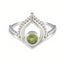 Peridot Solitaire Korean 925 Silver Green Gemstones Whisper thin Modern Ring Jewellery